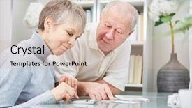  Presentation with physical activity seniors active senior - Slides featuring administrative - seniors doing household accounting background and a soft green colored foreground