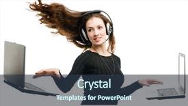  Presentation with laptop - Presentation featuring administrative assistant - beautiful girl working background and a tawny brown colored foreground