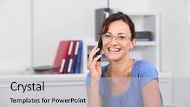  Presentation with administrative assistant - Presentation enhanced with administrative assistant - closeup of beautiful woman background and a light gray colored foreground