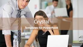  Presentation with administrative assistant - Amazing theme having administrative assistant - couple flirting at work backdrop and a  colored foreground