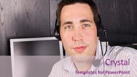  Presentation with administrative assistant - Presentation theme featuring administrative assistant - operator at work business background and a lemonade colored foreground