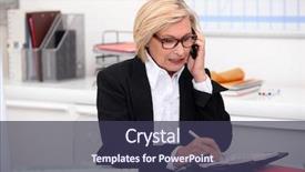  Presentation with administrative assistant - Colorful PPT layouts enhanced with administrative assistant - woman on the phone backdrop and a tawny brown colored foreground