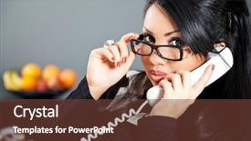  Presentation with administrative assistant - PPT theme having administrative assistant - young hispanic business person background and a tawny brown colored foreground