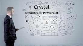  Presentation with office - Amazing theme having administrative communication skills - manager staying and presenting office backdrop and a  colored foreground