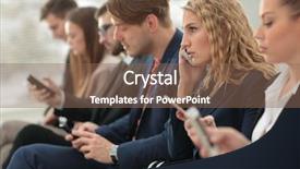  Presentation with medical technology it - PPT layouts featuring administrative control - businesspeople using technology in busy background and a violet colored foreground