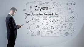  Presentation with hr manager - Presentation featuring administrative control - manager staying and presenting office background and a light gray colored foreground