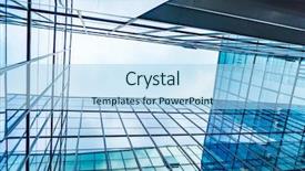  Presentation with building - Beautiful PPT theme featuring administrative control - transparent glass wall of office backdrop and a light blue colored foreground