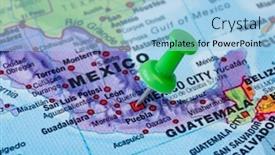  Presentation with mexico city - Presentation theme consisting of administrative-map-with-pinpoint background and a light blue colored foreground