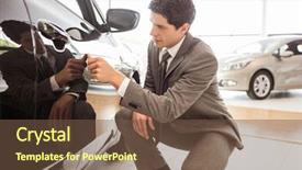  Presentation with car body repairer holding - Beautiful PPT theme featuring administrative professional day - focused businessman looking backdrop and a  colored foreground