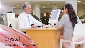  Presentation with new joinee announcem ent - Slides having administrative professional day - salesman speaking with a smiling background and a coral colored foreground