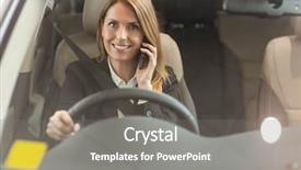  Presentation with car accident cell phone - Beautiful slides featuring administrative professional day - smiling businesswoman having a phone backdrop and a  colored foreground