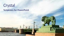  Presentation with russia - Presentation theme consisting of admiralteyskaya embankment saint-petersburg russia background and a sky blue colored foreground