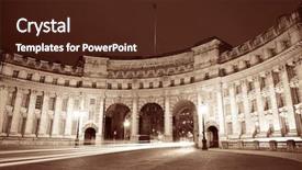 Presentation with square - PPT theme having admiralty arch near trafalgar square background and a tawny brown colored foreground