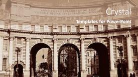  Presentation with square - Slides having admiralty-arch-near-trafalgar-square background and a coral colored foreground