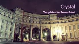  Presentation with london - Beautiful presentation theme featuring admiralty arch near trafalgar square in london as the entrance to the mall backdrop and a wine colored foreground