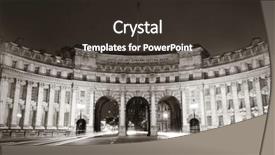  Presentation with london - Beautiful slide deck featuring square in london at night backdrop and a tawny brown colored foreground