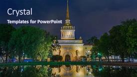  Presentation with russia - Beautiful slide deck featuring admiralty-building-saint-petersburg-russia backdrop and a navy blue colored foreground