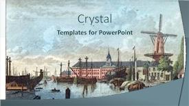  Presentation with engraving - PPT layouts enhanced with admiralty-warehouse-rotterdam-vintage-engraving background and a sky blue colored foreground