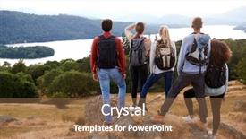  Presentation with mountain view - Colorful PPT layouts enhanced with race young adult friends admire backdrop and a tawny brown colored foreground