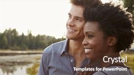  Presentation with race - PPT layouts with admire - happy mixed race couple admiring background and a tawny brown colored foreground