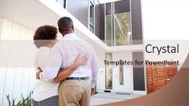  Presentation with african american black couple - Presentation theme featuring admire - middle aged black couple stand background and a soft green colored foreground