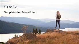  Presentation with alone - Theme enhanced with admire - young adult caucasian woman standing background and a white colored foreground