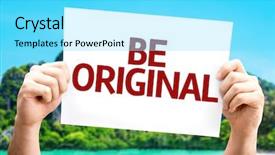  Presentation with beach - Slide deck consisting of admission advertising - be original card background and a  colored foreground