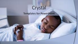  Presentation with hospital bed - Amazing PPT theme having admit - close-up of patient sleeping backdrop and a light blue colored foreground