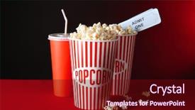  Presentation with paper cups - Cool new theme with admit - paper cups with tasty popcorn backdrop and a wine colored foreground