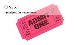  Presentation with pure white - Audience pleasing presentation theme consisting of trade show - admit one ticket isolated backdrop and a white colored foreground