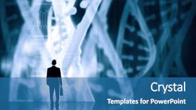  Presentation with businessman standing on mountain top - Presentation design enhanced with adn - businessman standing with back background and a teal colored foreground