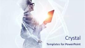  Presentation with science - Slide deck enhanced with adn - innovative technologies in science background and a sky blue colored foreground