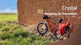  Presentation with carbon fiber bicycle frame - Presentation with adobe - camino de santiago by bicycle background and a tawny brown colored foreground