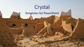  Presentation with riyadh - PPT theme consisting of adobe - ruins of diriyah old city background and a sky blue colored foreground