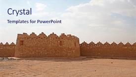  Presentation with riyadh - Presentation design featuring adobe - ruins of diriyah old city background and a sky blue colored foreground