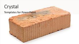 Presentation with white brick - Cool new slide set with adobe - single red clay rough brick backdrop and a sky blue colored foreground