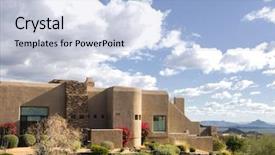  Presentation with southwest - Audience pleasing PPT theme consisting of adobe - southwest home backdrop and a  colored foreground