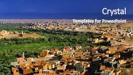  Presentation with oasis - Cool new presentation theme with adobe - town and oasis of tinerhir backdrop and a ocean colored foreground