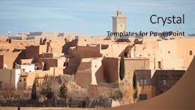  Presentation with old buildings - Slide deck enhanced with adobe - typical buildings in the old background and a light blue colored foreground