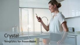  Presentation with social isolation - Cool new presentation with adobe - woman using mobile phone backdrop and a  colored foreground