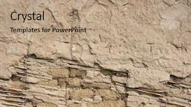  Presentation with wall falling - Presentation consisting of adobe wall falling apart background and a  colored foreground