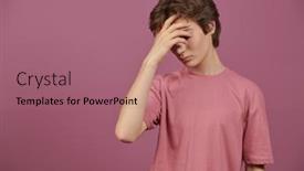  Presentation with adolescence - Presentation design having adolescence-emotions-and-experiences-portrait background and a coral colored foreground