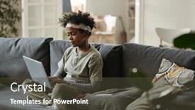  Presentation with adolescent - Presentation theme consisting of adolescent-boy-in-grey-pajamas background and a tawny brown colored foreground