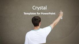  Presentation with graffiti - Colorful presentation design enhanced with adolescent crime - graffiti artist with copy-space backdrop and a gray colored foreground