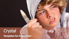  Presentation with violent - PPT theme consisting of adolescent crime - violent teen boy holding background and a red colored foreground