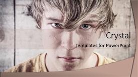  Presentation with angry teen - Amazing PPT layouts having adolescent depression - angry teen backdrop and a mint green colored foreground