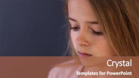  Presentation with sad girl - Presentation enhanced with adolescent depression - sad teenager girl looking down background and a red colored foreground