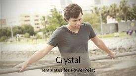  Presentation with sad - Presentation consisting of adolescent depression - sad teenager looking down background and a coral colored foreground