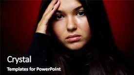  Presentation with teenage depression - Audience pleasing theme consisting of adolescent depression - teenage girl with wet eyes backdrop and a black colored foreground