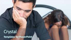  Presentation with teenage - Cool new PPT theme with adolescent depression - teenage problems thoughtful and worried backdrop and a tawny brown colored foreground